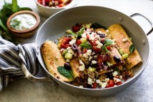 Pan-Fried Mediterranean Enchiladas