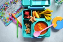 Lunchbox with Tomato Soup and Grilled Cheese Stars