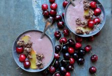 Peach Cherry Sunrise Smoothie Bowl