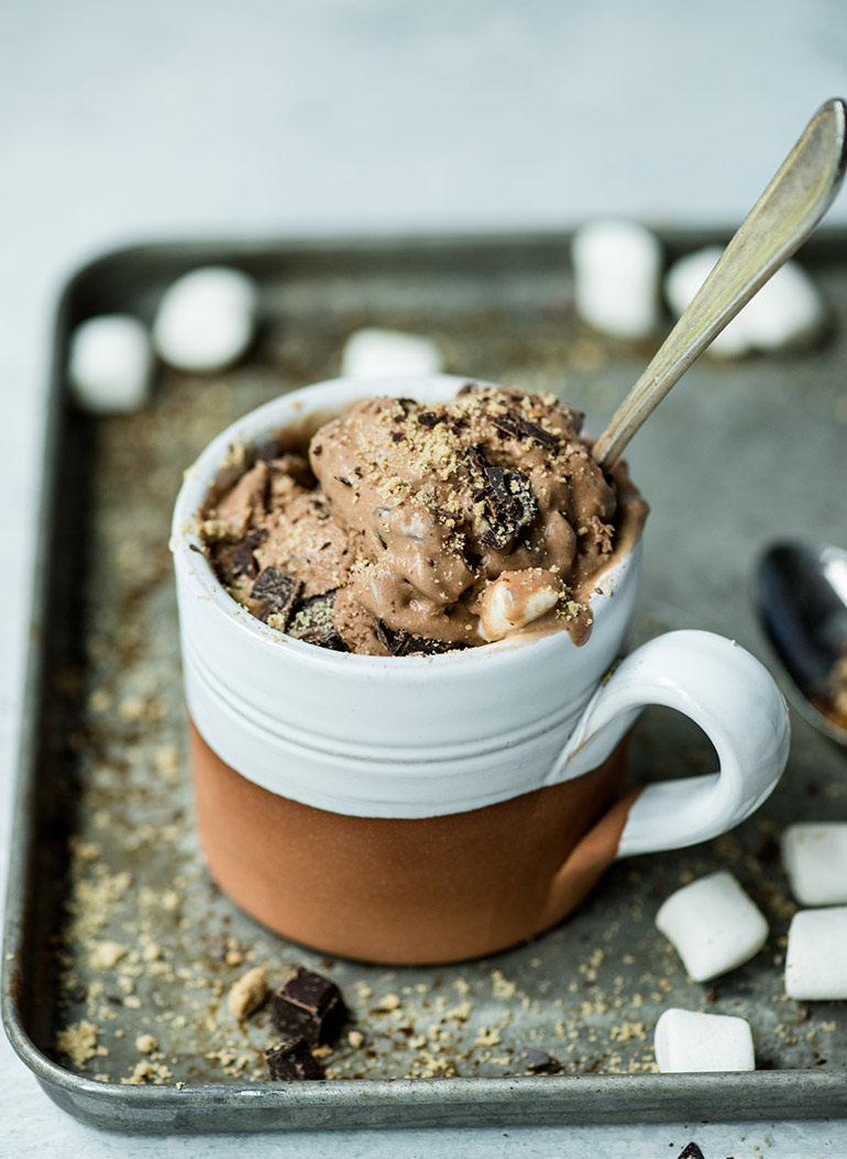 s'mores ice cream in mug