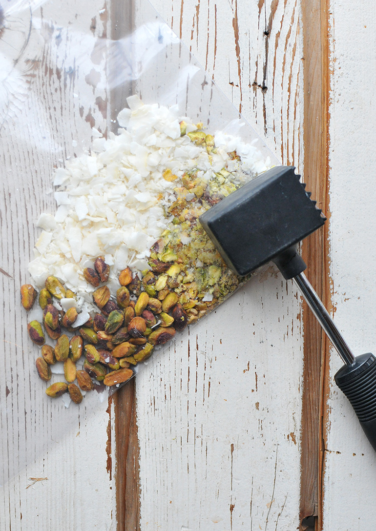 crushing pistachios